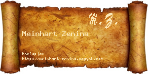 Meinhart Zenina névjegykártya